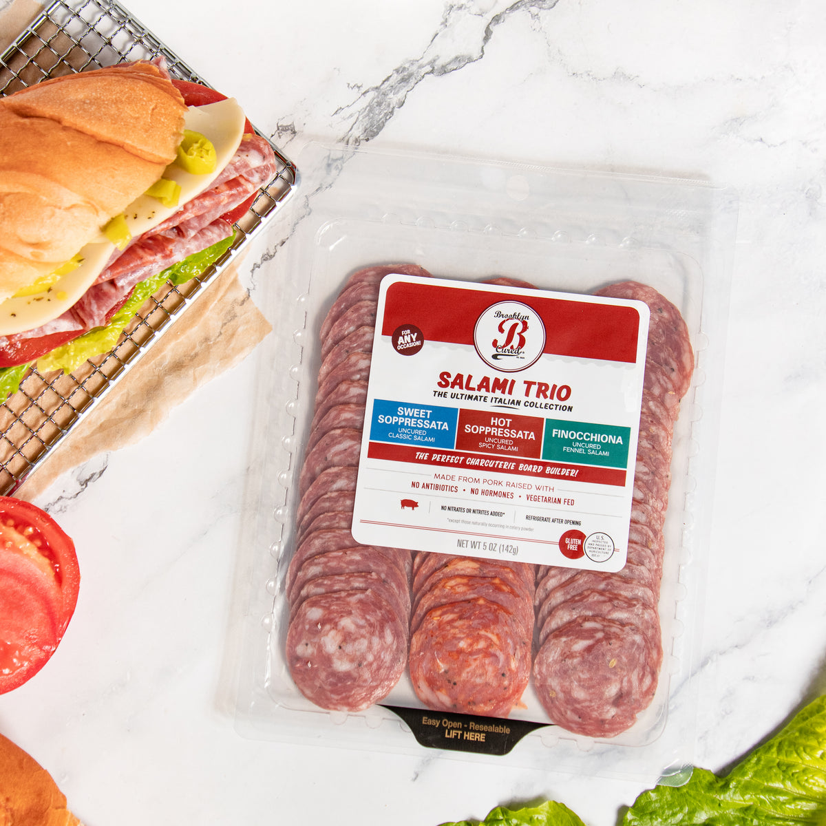 Authentic Italian Meats, Pork Free Salami, Beef Salami, Charcuterie, High Protein Snack, New York City Italian, Salami, Cheese Pairing, Soppressata, Tuscan Red Wine, Spicy, Variety Pack, Party Pack, Award Winning