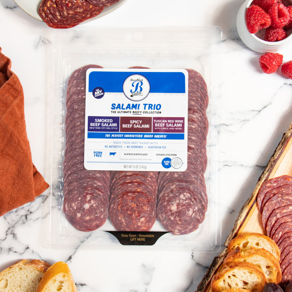 Pork Free Salami, Beef Salami, Charcuterie, High Protein Snack, New York City Italian, Salami, Cheese Pairing, Tuscan Red Wine, Spicy, Variety Pack, Party Pack, New York City Deli, Award Winning, Authentic Italian Meats