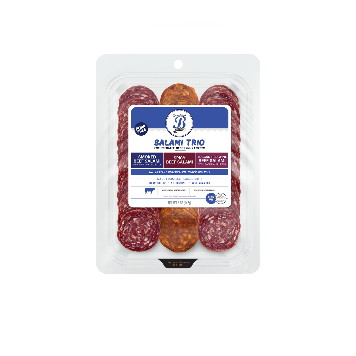 Pork Free Salami, Beef Salami, Charcuterie, High Protein Snack, New York City Italian, Salami, Cheese Pairing, Tuscan Red Wine, Spicy, Variety Pack, Party Pack, New York City Deli, Award Winning, Authentic Italian Meats