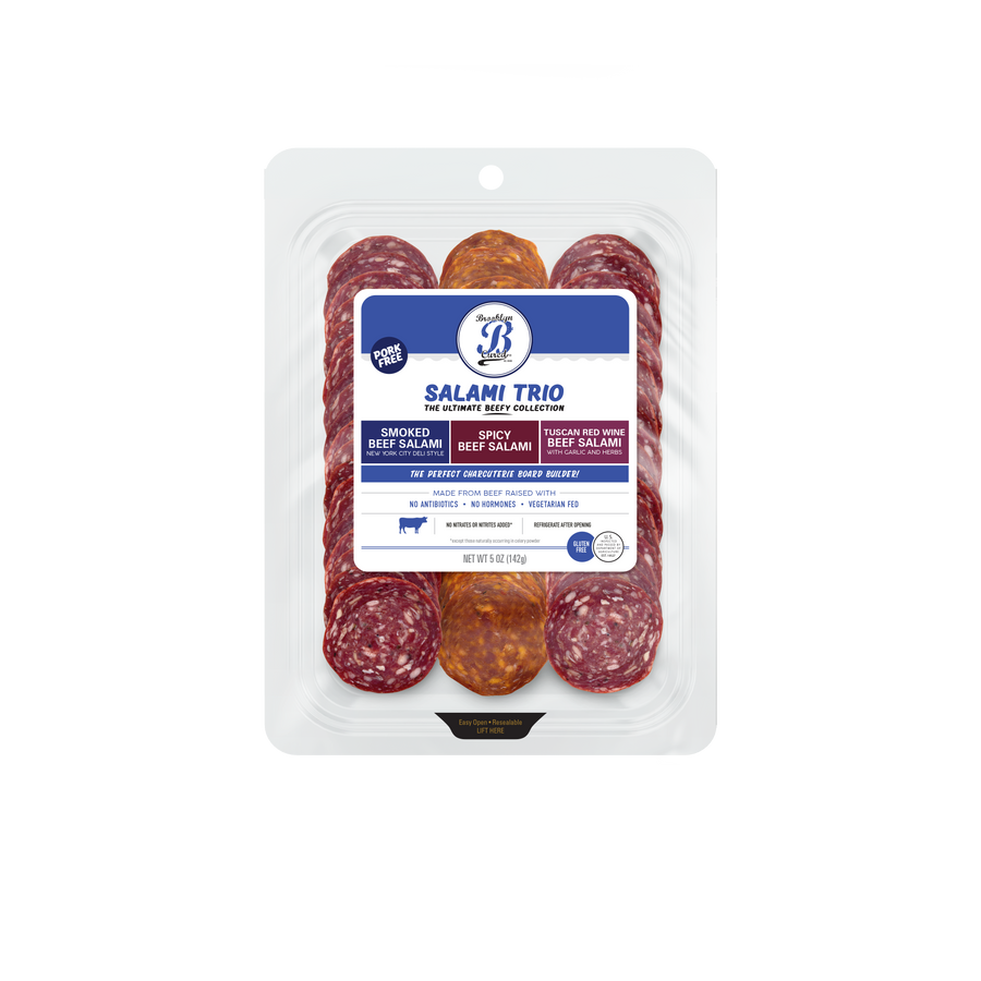 Pork Free Salami, Beef Salami, Charcuterie, High Protein Snack, New York City Italian, Salami, Cheese Pairing, Tuscan Red Wine, Spicy, Variety Pack, Party Pack, New York City Deli, Award Winning, Authentic Italian Meats