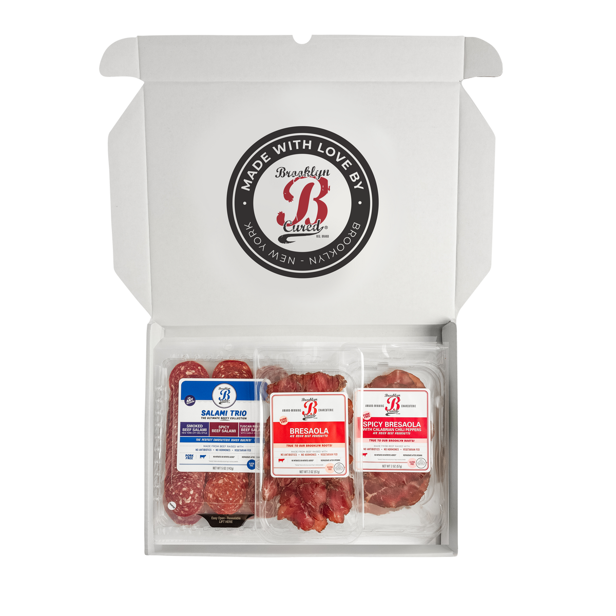 Salami Gift Box, Gift Set, Charcuterie Board, Beef Salami, Pork Free, Beef Prosciutto, Bresaola, Charcuterie, Authentic Italian Meats, from Brooklyn, Charcuterie, High Protein Snack, Salami, Cheese Pairing, Variety Pack, Party Pack, Calabrian Chili, Soppressata, New York Deli, Tuscan Red Wine, Spicy