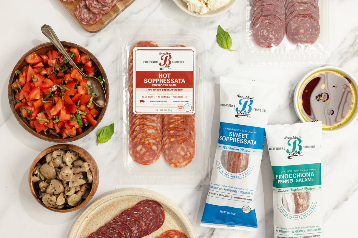 Best Sellers, Salami Gift Box, Gift Set, Charcuterie Board, Beef Salami, Pork Free, Charcuterie, Authentic Italian Meats, from Brooklyn, Charcuterie, High Protein Snack, Salami, Cheese Pairing, Variety Pack, Party Pack, Calabrian Chili, Sweet Soppressata, New York Deli, Fennel Salami, Hot Soppressata