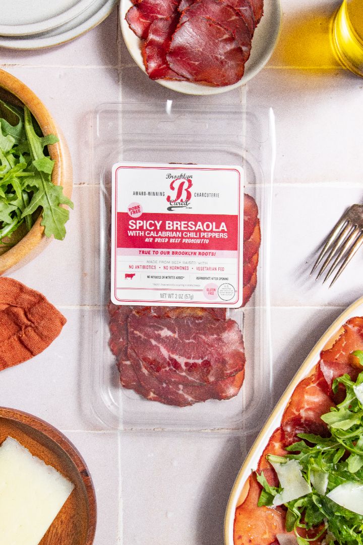 Beef Proscuitto, Beef Salami, Pork Free Charcuterie, Spicy, High Protein Snack, New York City Deli, Salami, Cheese Pairing, Calabrian Chili, Presliced Salami, Deli Meat, Award Winning