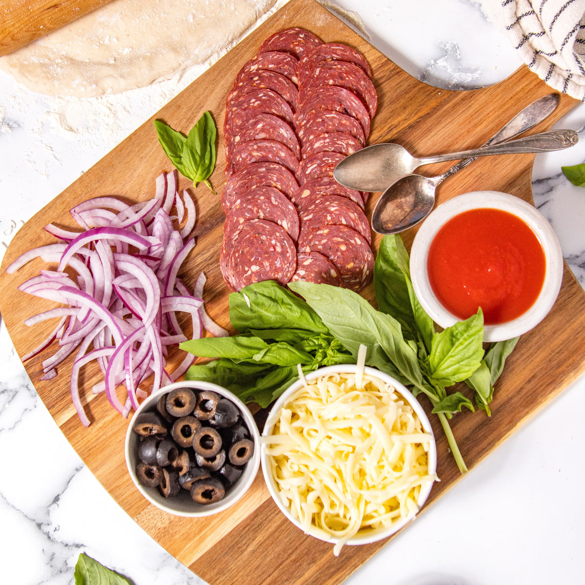 Beef Salami Pizza Board