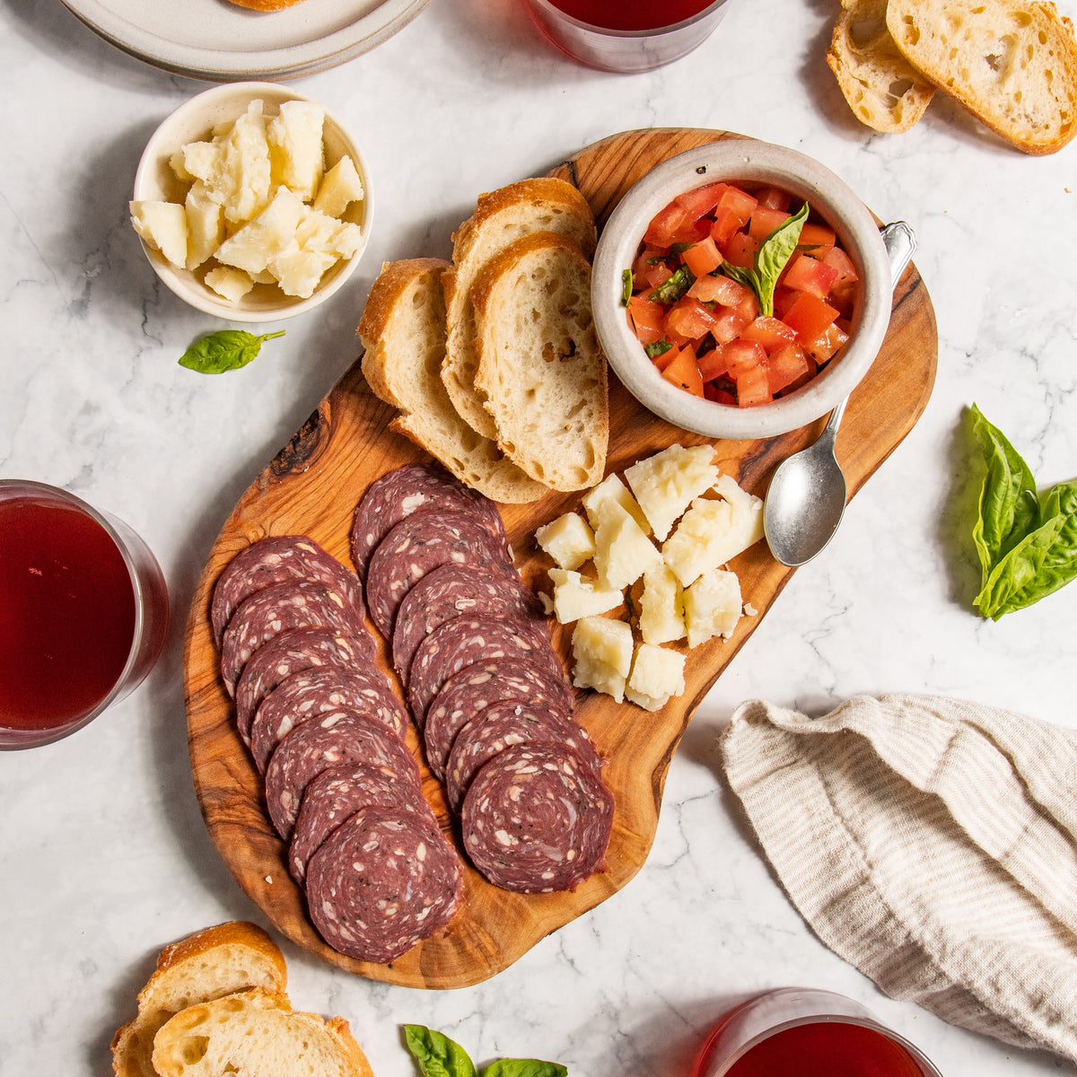 Beef Salami, Red Wine, Pork Free Charcuterie, Beef Proscuitto, High Protein Snack, New York City Italian, Salami, Cheese Pairing, Presliced Salami, Garlic, Herbs, Bruschetta